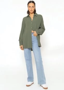 Musselin Bluse Im Regular Fit - Khaki 12 Musselin Bluse Im Regular Fit - Khaki -Sassyclassy SassyClassy musselin bluse im regular fit khaki S3207B6068 8