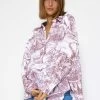 Musselin Bluse Mit Print, Weinrot -Sassyclassy SassyClassy musselin bluse mit print weinrot weiss S3203B5705 7