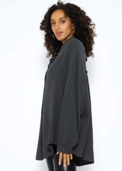 Musselin Bluse Oversize, Dunkelgrau 15 Musselin Bluse Oversize, Dunkelgrau -Sassyclassy SassyClassy musselin bluse oversize dunkelgrau S2208B5016 6