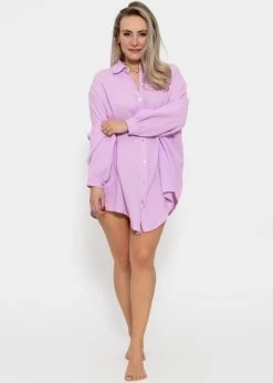 Musselin Bluse Oversize, Flieder -Sassyclassy SassyClassy musselin bluse oversize flieder S1204B3942 1C3c32JhT0C2tM
