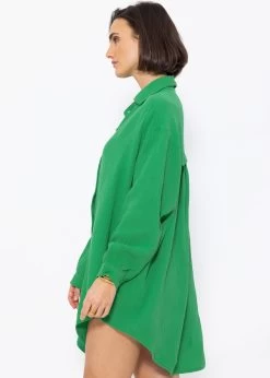 Musselin Bluse Oversize, Grün -Sassyclassy SassyClassy musselin bluse oversize grun S2202B4547 2