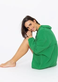 Musselin Bluse Oversize, Grün -Sassyclassy SassyClassy musselin bluse oversize grun S2202B4547