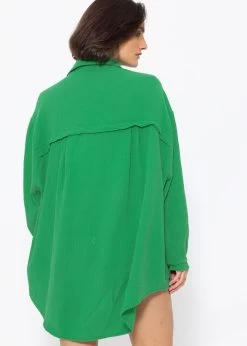 Musselin Bluse Oversize, Grün -Sassyclassy SassyClassy musselin bluse oversize grun S2202B4547 6