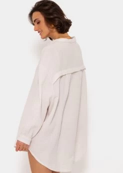 Musselin Bluse Oversize, Hellbeige 16 Musselin Bluse Oversize, Hellbeige -Sassyclassy SassyClassy musselin bluse oversize hellbeige S0209B3421