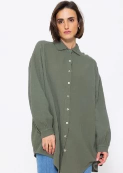 Musselin Bluse Oversize, Khaki 16 Musselin Bluse Oversize, Khaki -Sassyclassy SassyClassy musselin bluse oversize khaki S2201B4516 4qB5PNDz9tCoQS