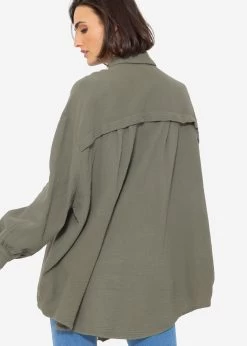 Musselin Bluse Oversize, Khaki 12 Musselin Bluse Oversize, Khaki -Sassyclassy SassyClassy musselin bluse oversize khaki S2201B4516 5vGK8BiUXiXvaL