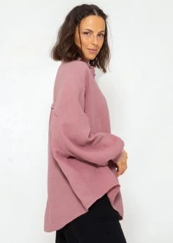 Musselin Bluse Oversize, Kurz, Altrosa -Sassyclassy SassyClassy musselin bluse oversize kurz altrosa S2209B5084 1