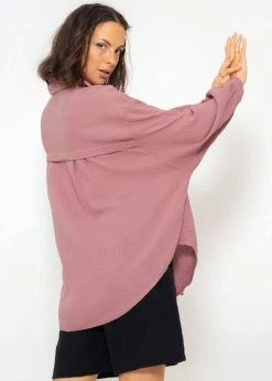 Musselin Bluse Oversize, Kurz, Altrosa -Sassyclassy SassyClassy musselin bluse oversize kurz altrosa S2209B5084