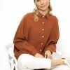 Musselin Bluse Oversize, Kurz, Cognac -Sassyclassy SassyClassy musselin bluse oversize kurz cognac S1210B4283 4 2