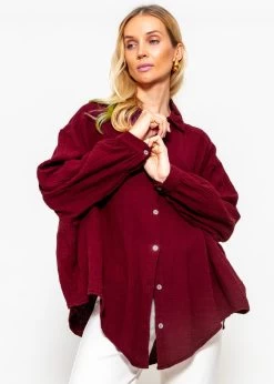Musselin Bluse Oversize, Kurz, Dunkelrot 11 Musselin Bluse Oversize, Kurz, Dunkelrot -Sassyclassy SassyClassy musselin bluse oversize kurz dunkelrot S2208B5019 2wJLOoHhfFlEHd