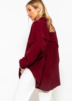 Musselin Bluse Oversize, Kurz, Dunkelrot 14 Musselin Bluse Oversize, Kurz, Dunkelrot -Sassyclassy SassyClassy musselin bluse oversize kurz dunkelrot S2208B5019KNnacrlWjWzof