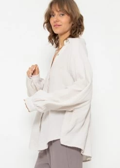 Musselin Bluse Oversize, Kurz, Hellbeige 16 Musselin Bluse Oversize, Kurz, Hellbeige -Sassyclassy SassyClassy musselin bluse oversize kurz hellbeige S1203B3836 1