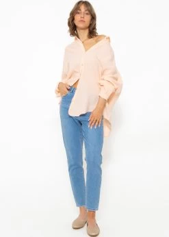Musselin Bluse Oversize, Kurz, Pastellapricot -Sassyclassy SassyClassy musselin bluse oversize kurz pastellapricot S3204B5854 1