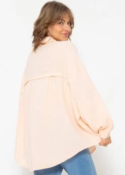 Musselin Bluse Oversize, Kurz, Pastellapricot -Sassyclassy SassyClassy musselin bluse oversize kurz pastellapricot S3204B5854 6