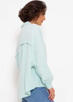 Musselin Bluse Oversize, Kurz, Pastellmint -Sassyclassy SassyClassy musselin bluse oversize kurz pastellmint S3203B5630 3