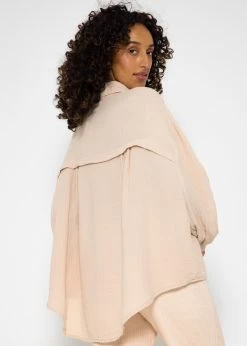 Musselin Bluse Oversize, Kurz, Beige 13 Musselin Bluse Oversize, Kurz, Beige -Sassyclassy SassyClassy musselin bluse oversize kurz beige S3206B5994 5