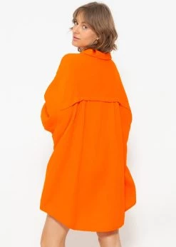 Musselin Bluse Oversize, Orange -Sassyclassy SassyClassy musselin bluse oversize orange S1209B4228 7