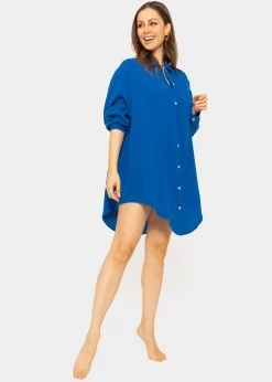 Musselin Bluse Oversize, Royalblau 14 Musselin Bluse Oversize, Royalblau -Sassyclassy SassyClassy musselin bluse oversize royalblau S1209B4281 1RCkGwK4eWNJ6j