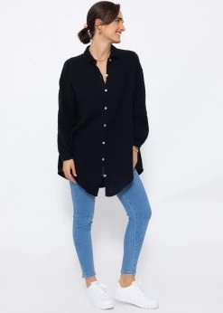 Musselin Bluse Oversize, Schwarz -Sassyclassy SassyClassy musselin bluse oversize schwarz S0209B3422 3