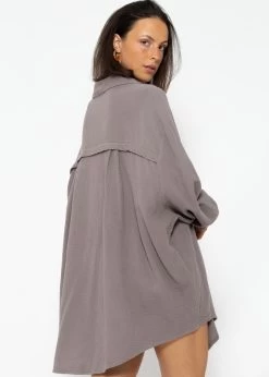 Musselin Bluse Oversize, Taupe 14 Musselin Bluse Oversize, Taupe -Sassyclassy SassyClassy musselin bluse oversize taupe S1202B3795 6
