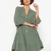 Musselin Kleid, Khaki -Sassyclassy SassyClassy musselin kleid khaki S2206B4796 2