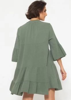 Musselin Kleid, Khaki -Sassyclassy SassyClassy musselin kleid khaki S2206B4796 6