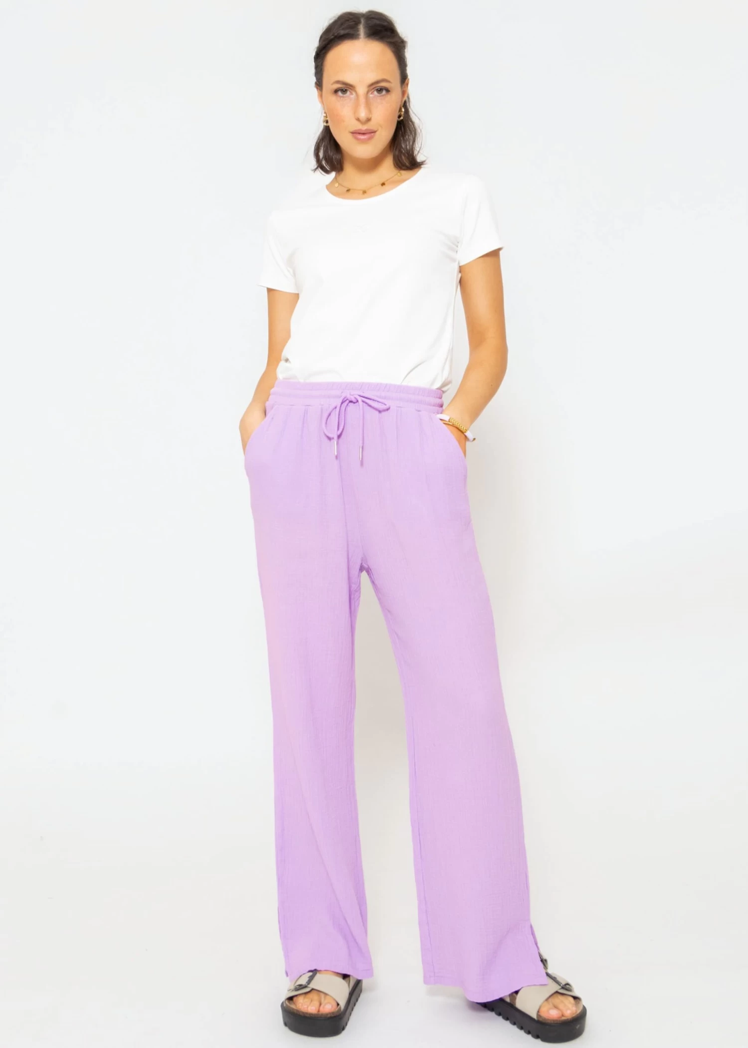 Musselin Pants, Flieder 8 Musselin Pants, Flieder – Bild 6