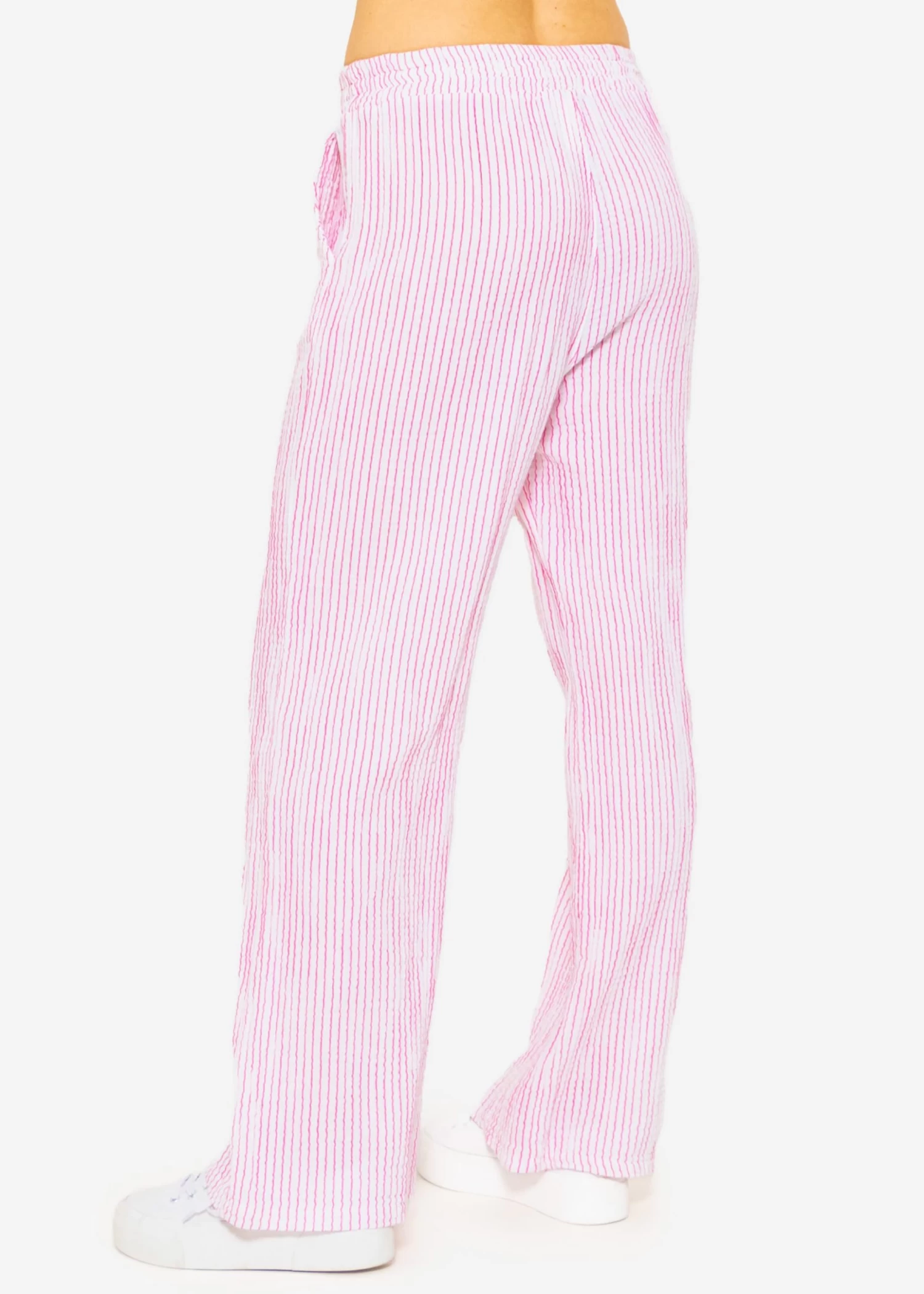 Musselin Pants, Gestreift, Pink-weiß 10 Musselin Pants, Gestreift, Pink-weiß – Bild 8