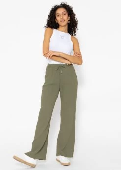 Musselin Pants, Khaki -Sassyclassy SassyClassy musselin pants khaki S2206B4844 8