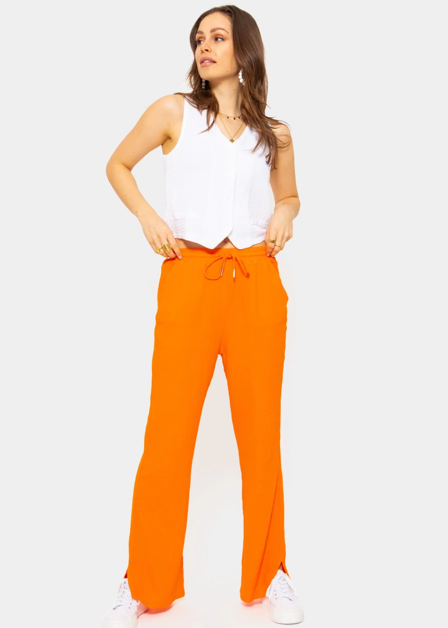 Musselin Pants, Orange 4 Musselin Pants, Orange – Bild 2