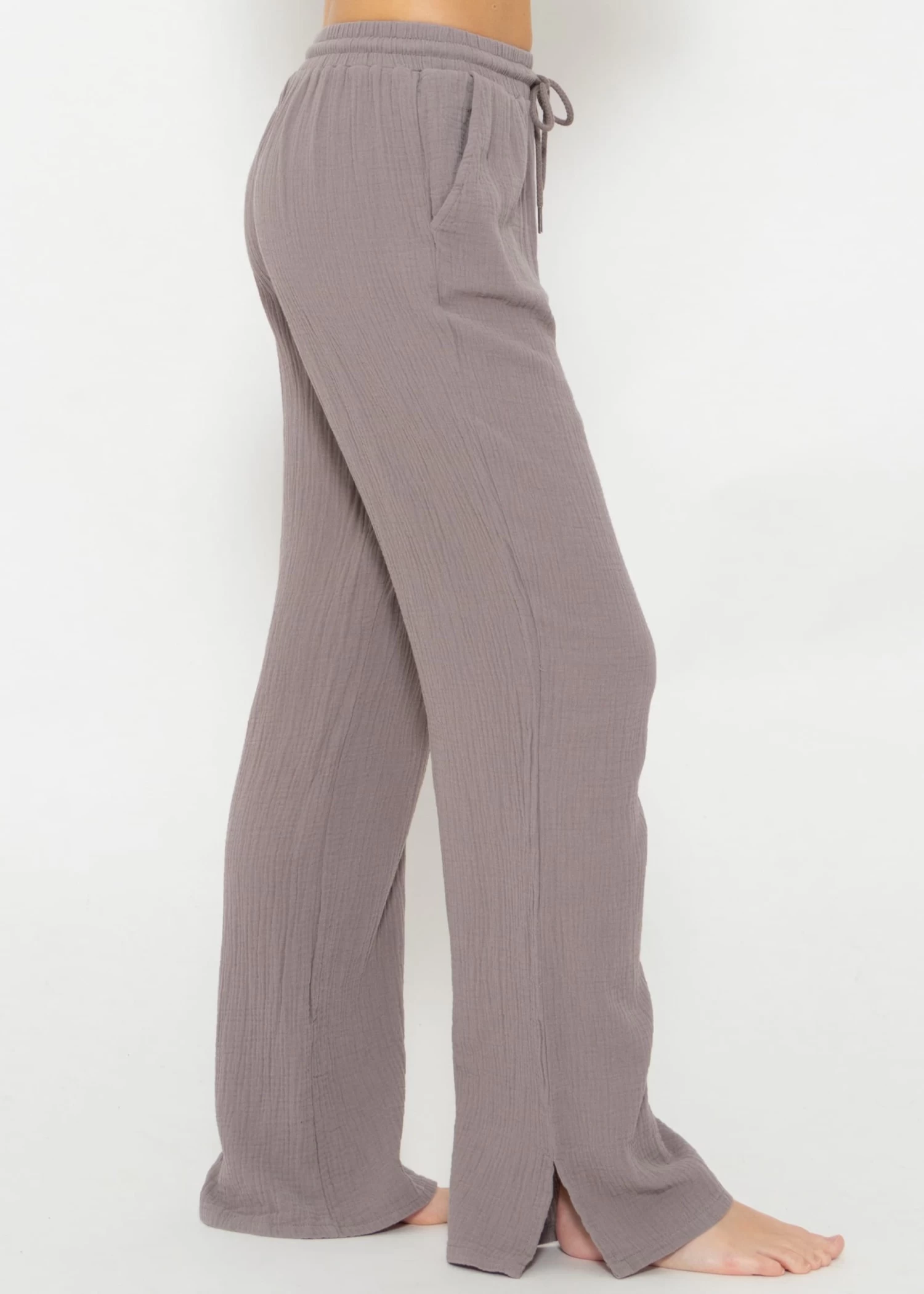 Musselin Pants, Taupe 7 Musselin Pants, Taupe – Bild 5