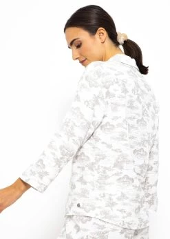 Musselin Pyjamabluse Mit Print - Weiß-taupe -Sassyclassy SassyClassy musselin pyjamabluse mit print weiss taupe S3209NL6446 4