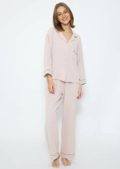 Musselin Pyjamabluse Mit Spitzenborte - Altrosa 12 Musselin Pyjamabluse Mit Spitzenborte - Altrosa -Sassyclassy SassyClassy musselin pyjamabluse mit spitzenborte altrosa S3211NL6669