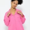 Musselin Pyjamabluse Mit Spitzenborte - Pink -Sassyclassy SassyClassy musselin pyjamabluse mit spitzenborte pink S3209NL6445 1