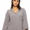 Musselin Pyjamabluse Mit Spitzenborte - Taupe -Sassyclassy SassyClassy musselin pyjamabluse mit spitzenborte taupe S3209NL6444 7