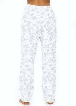 Musselin Pyjamahose Mit Print - Weiß-taupe -Sassyclassy SassyClassy musselin pyjamahose mit print weiss taupe S3209NH6458 3