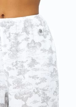 Musselin Pyjamahose Mit Print - Weiß-taupe -Sassyclassy SassyClassy musselin pyjamahose mit print weiss taupe S3209NH6458 9