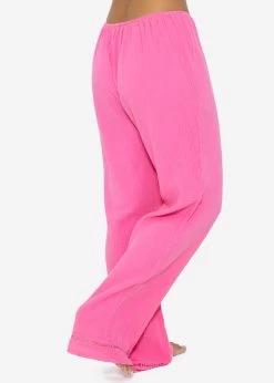 Musselin Pyjamahose Mit Spitzenborte - Pink -Sassyclassy SassyClassy musselin pyjamahose mit spitzenborte pink S3209NH6457 1