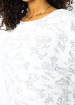 Musselin Pyjamashirt Mit Print - Weiß-taupe -Sassyclassy SassyClassy musselin pyjamashirt mit print weiss taupe S3209NI6450 1