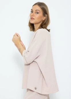 Musselin Pyjamashirt Mit Spitzenborte - Altrosa -Sassyclassy SassyClassy musselin pyjamashirt mit spitzenborte altrosa S3211NI6670 1