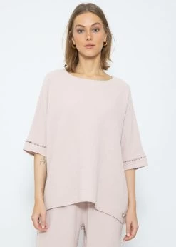Musselin Pyjamashirt Mit Spitzenborte - Altrosa -Sassyclassy SassyClassy musselin pyjamashirt mit spitzenborte altrosa S3211NI6670