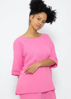 Musselin Pyjamashirt Mit Spitzenborte - Pink 11 Musselin Pyjamashirt Mit Spitzenborte - Pink -Sassyclassy SassyClassy musselin pyjamashirt mit spitzenborte pink S3209NI6449 2