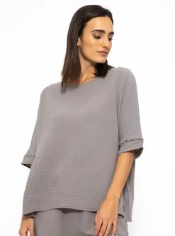 Musselin Pyjamashirt Mit Spitzenborte - Taupe 16 Musselin Pyjamashirt Mit Spitzenborte - Taupe -Sassyclassy SassyClassy musselin pyjamashirt mit spitzenborte taupe S3209NI6448 4