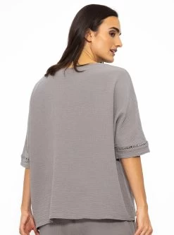 Musselin Pyjamashirt Mit Spitzenborte - Taupe 18 Musselin Pyjamashirt Mit Spitzenborte - Taupe -Sassyclassy SassyClassy musselin pyjamashirt mit spitzenborte taupe S3209NI6448 5