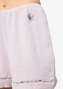 Musselin Pyjamashorts Mit Spitzenborte - Altrosa -Sassyclassy SassyClassy musselin pyjamashorts mit spitzenborte altrosa S3211NS6671 5