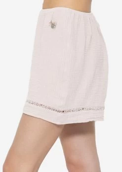 Musselin Pyjamashorts Mit Spitzenborte - Altrosa -Sassyclassy SassyClassy musselin pyjamashorts mit spitzenborte altrosa S3211NS6671 7