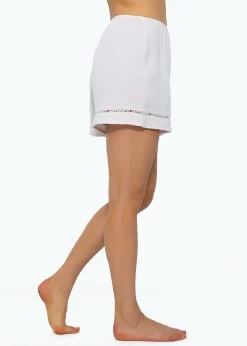 Musselin Pyjamashorts Mit Spitzenborte - Hellbeige -Sassyclassy SassyClassy musselin pyjamashorts mit spitzenborte hellbeige S3209NS6451 2