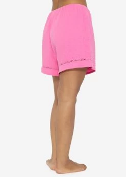 Musselin Pyjamashorts Mit Spitzenborte - Pink 12 Musselin Pyjamashorts Mit Spitzenborte - Pink -Sassyclassy SassyClassy musselin pyjamashorts mit spitzenborte pink S3209NS6453 2