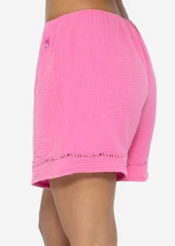 Musselin Pyjamashorts Mit Spitzenborte - Pink 14 Musselin Pyjamashorts Mit Spitzenborte - Pink -Sassyclassy SassyClassy musselin pyjamashorts mit spitzenborte pink S3209NS6453 7