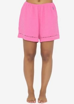 Musselin Pyjamashorts Mit Spitzenborte - Pink 15 Musselin Pyjamashorts Mit Spitzenborte - Pink -Sassyclassy SassyClassy musselin pyjamashorts mit spitzenborte pink S3209NS6453 9